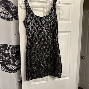 Lily Rose Black Sequin Mini Dress